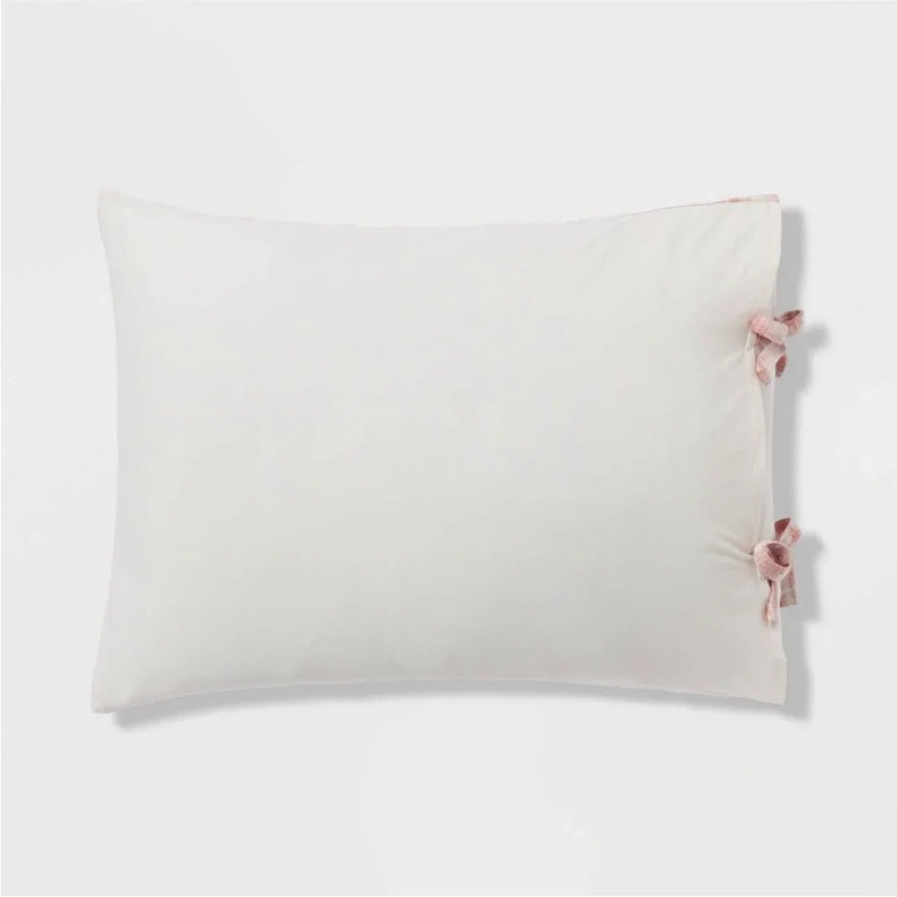 THRESHOLD NWT yarn dye ikat duvet cover & sham set -ivory/mauve -full/queen